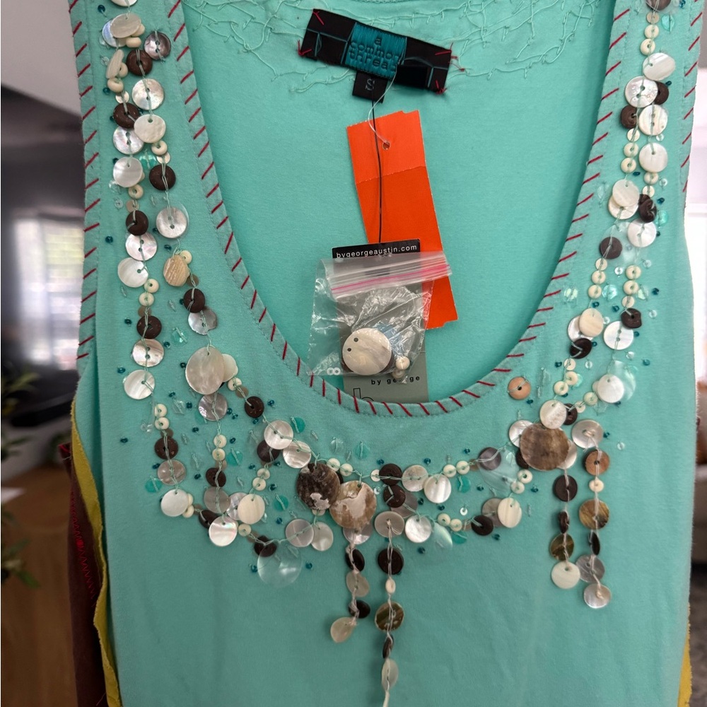 Embroidered Turquoise Dress